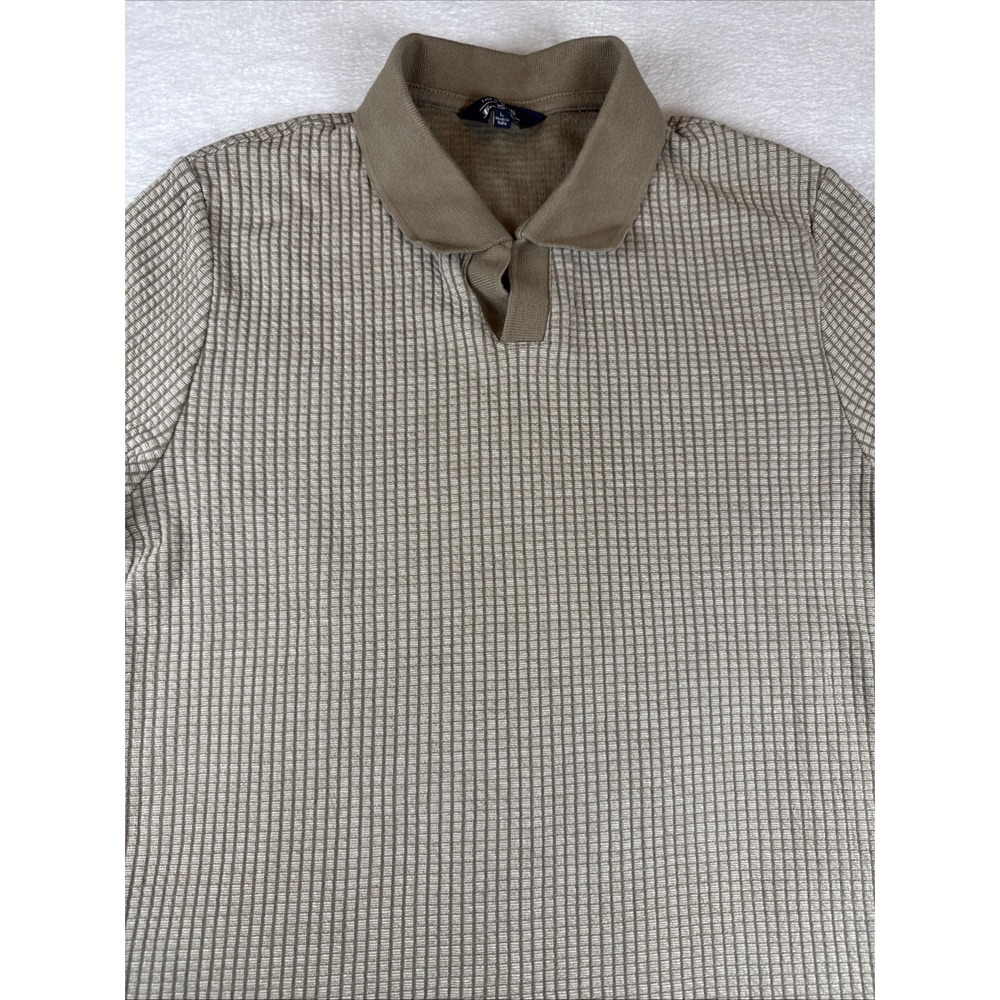Ben‎ Sherman Men's Khaki Geometric Design Polo Shirt Large